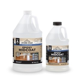 Stone Coat Countertops Flooring Epoxy Midcoat Kit 1.5 Gal (1 Gal Part A + 0.5 Gal Part B), Metallic Marble Floors, Odorless, Compatible with All Epoxy Color Additives, 75-85 Min Working Time