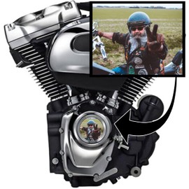 Kustom Cycle Parts Custom Photo Points/Timing Cover Compatible with Harley Davidson Motorcycles. Add Your Own Image/Design. (Fits: M8 2018 to 2023 Motors)