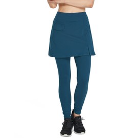 alvon Falda con leggings para mujer, faldas de golf con leggings, falda modesta, leggings con falda de tenis, Pleated Waist Navy, XL