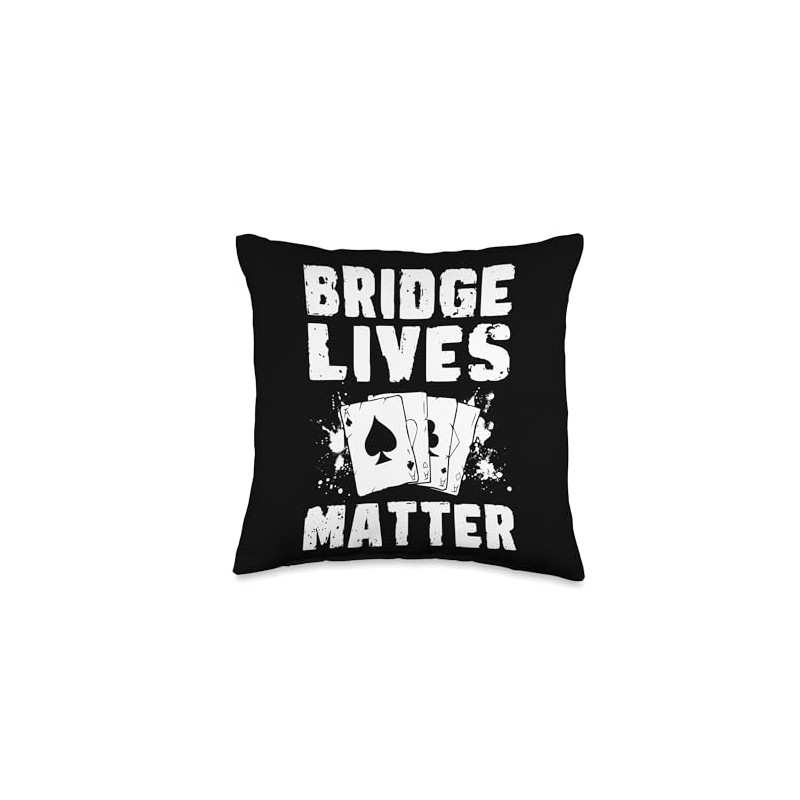 Bridge Lives Matter Bridge Player Card Game Throw Pillow