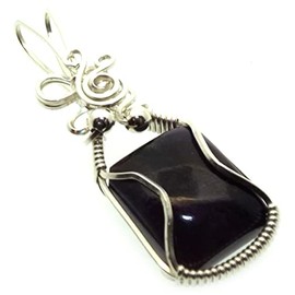 Sugilite Gemstone Sterling Silver Wire Wrapped Pendant 13