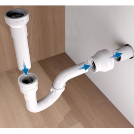 Keeney MK-LAV1F Master Push Fit Bathroom Faucet Installation Kit, Straight Valves for Floor Connection, White