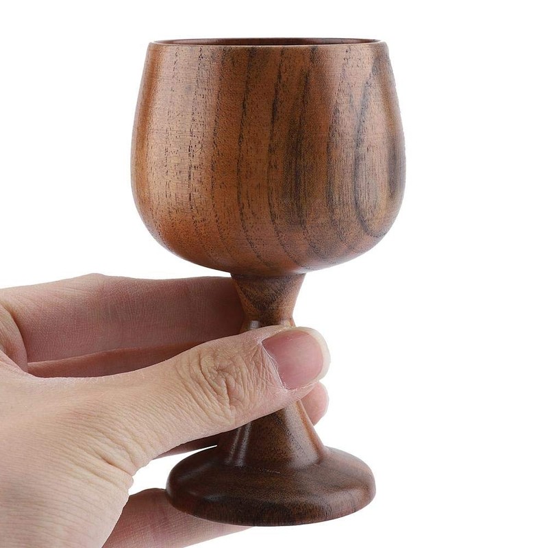 VIFERR Wooden Goblet Vintage Wooden Wine Goblet First Class Natural