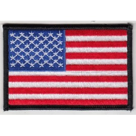 Unbranded USA American Flag black border Embroidered Patches 3.5"x2.25" iron-on