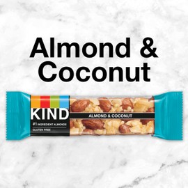 KIND Nut Bars, Almond & Coconut, Healthy Snack Bars, Gluten Free, Low Sodium, 3g Protein, 12 Count