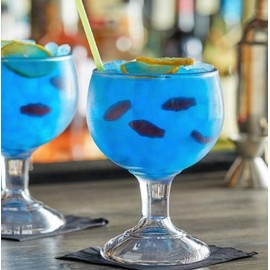 TrueCraftware- 24 oz Polycarbonate Schooner with Heavy Base Clear Color- Liquor Plastic Stemware Large Shrimp Cocktail Glasses Goblet Large Stemmed Glass for Coronaritas Margaritas Cocktails