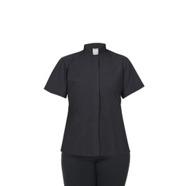 FHS Ladies Clergy Shirt Tab Collar - Short Sleeves (Black, 18)