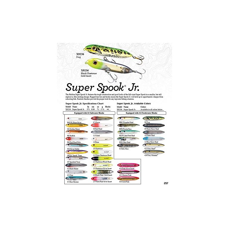 Heddon Lures X923620 Super Spook Junior Fishing Lures, Chartreuse, 3