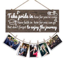 High School College Graduation Picture Frame 2025 Graduation Gifts For Women Men Graduations Photo Frame Congratulations Gift For Graduates (Brown)
