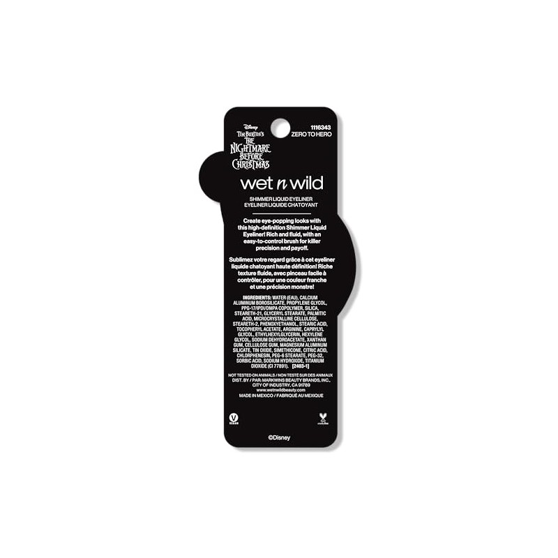 wet n wild Nightmare Before Christmas Liquid Eyeliner, Buildable Semi-Sheer