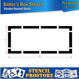 Athletic Marking Stencil - 36 inch -Baseball BATTERS Box Stencil - 36" x 84" x 1/8" (128 mil) - Pro-Grade