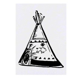 'Tipi - Teepee' Temporary Tattoo - Water Resistant, Skin-Safe, Non-Toxic Transfer (TO00019196)