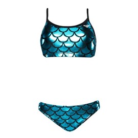 TYR Womens Mermaid Wingback 2 Piece Swimsuit Bikini Set, Turquoise, X-Small US