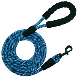 MayPaw 7FT/8FT/10FT Strong Rope Dog Lead, 1/2" Thick Heavy Duty Climbing Nylon Medium Large Dog Lead with Soft Padded Handle for Outdoor Pets Walking Playing Exploring