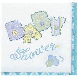 PACK 16 2 PLY BABY BLUE STITCHING NAPKINS