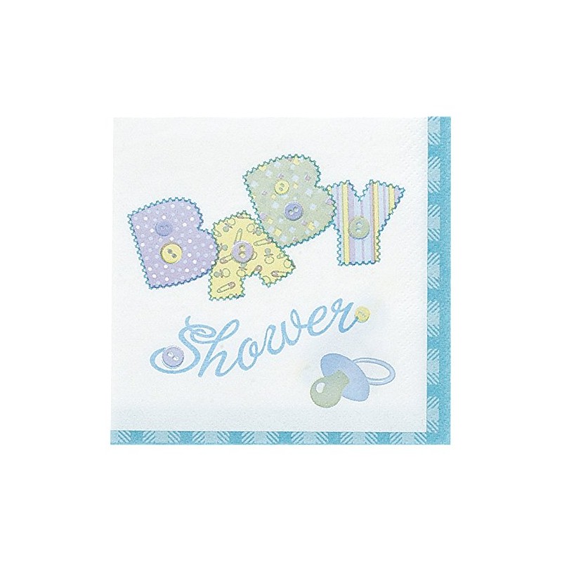 PACK 16 2 PLY BABY BLUE STITCHING NAPKINS