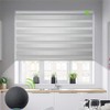 Yoolax Motorized Custom Zebra Blinds Dual Layer Sheer Shades Fabric