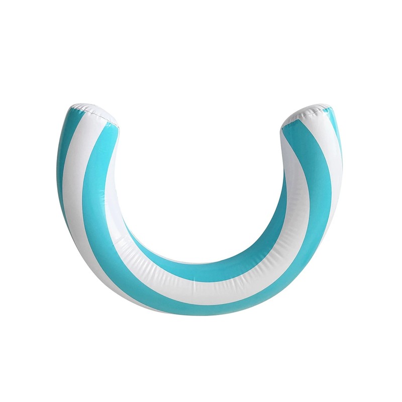 U-Shaped Inflatable Pool Float for Summer Fun – Striped PVC