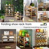 BMOSU 3-Tier Bamboo Shoe Rack Premium Stackable Shoe Shelf Storage