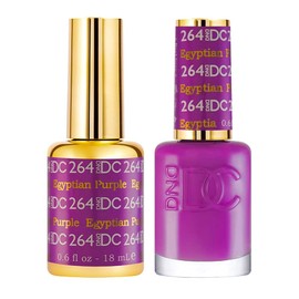 DND DC Gel Polish Set, Purple Collection, UV/LED Gel Polish and Air Dry Nail Lacquer, Matching Chip-Free Polish Duo, 264 Egyptian Purple, 0.5 Fl Oz