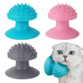 ONLYmiu miu 3-Pack Cat Scratcher | Cat Self Groomer Remove Loose Fur, Cat mint massager,Cat scratcher Cat Massage Combs for Short Long Fur Cats, Kitten Massager Cat Brushes, blue、pink、grey
