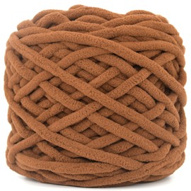 Chunky Velvet Chenille Yarn for Crocheting Velvet Fluffy Plush Thick Bulky Chunky Chenille Velvet Soft Baby Blanket Yarn for Crocheting Hand Knitting 100g(Dark Brown)