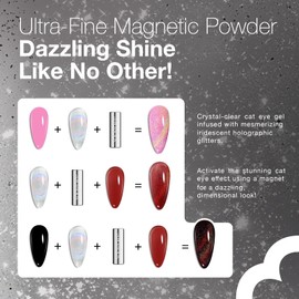 SAGEBIO Cat Eye Gel Nail Polish with Magnet Stick, 15ml Magnetic Gel, Create Stunning Cat Eye Effects for DIY Manicures, Long-Lasting, Salon-Quality Finish, Moonlit Hold