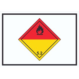 HB-Druck Schild Organische Peroxide Symbol explosiv A4 Rückseite selbstklebend
