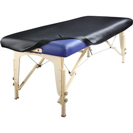 Royal Massage Universal Fitted Vinyl Leather Massage Table Protection Cover (Black, Single)