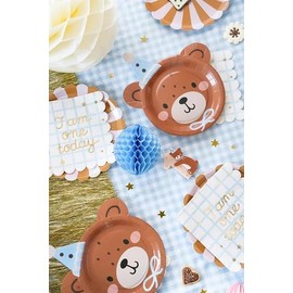 Inevitable Paper Teddy Bear Head Plates, 21 x 23 cm, Set of 6