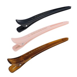 L. Erickson Les Clips - Styler Pinch Clip 3 Pack, Navy | Pink | Tortoise