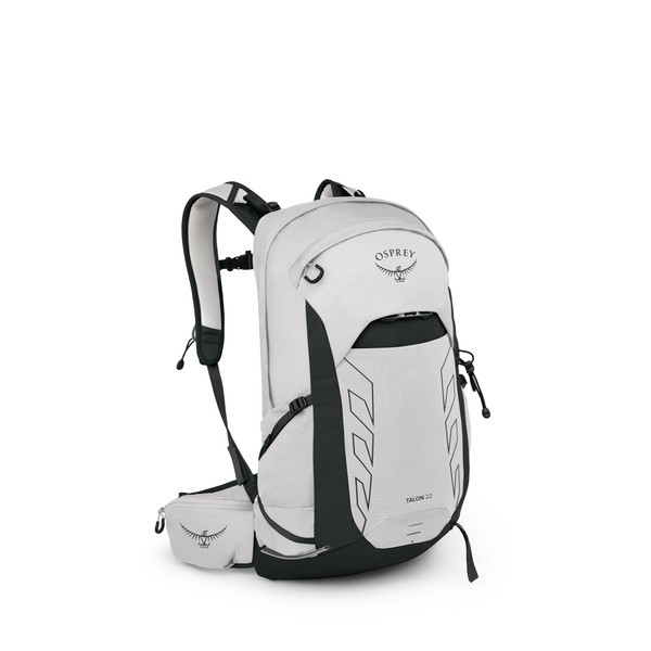 Osprey Talon 22L Men's Lightweight Hiking Backpack with Hipbelt, White/Black