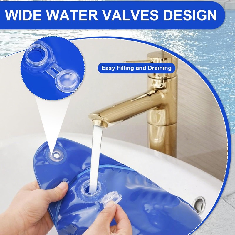 Pool Cover Weights with Hooks, Heavy Duty Thick PVC Leakproof