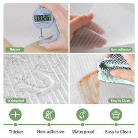 wohomuke Shelf Liners 30 inch x 20 ft Shelf Liners for Kitchen cabinets nonstick Shelf Lining Drawer Mats EVA Protector for Cupboard (Clear Stripe,30 inch x 20 ft)