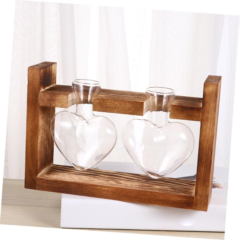 MERRYHAPY 2pcs Heart Vases Hydroponic Plant Vase Decor Container for