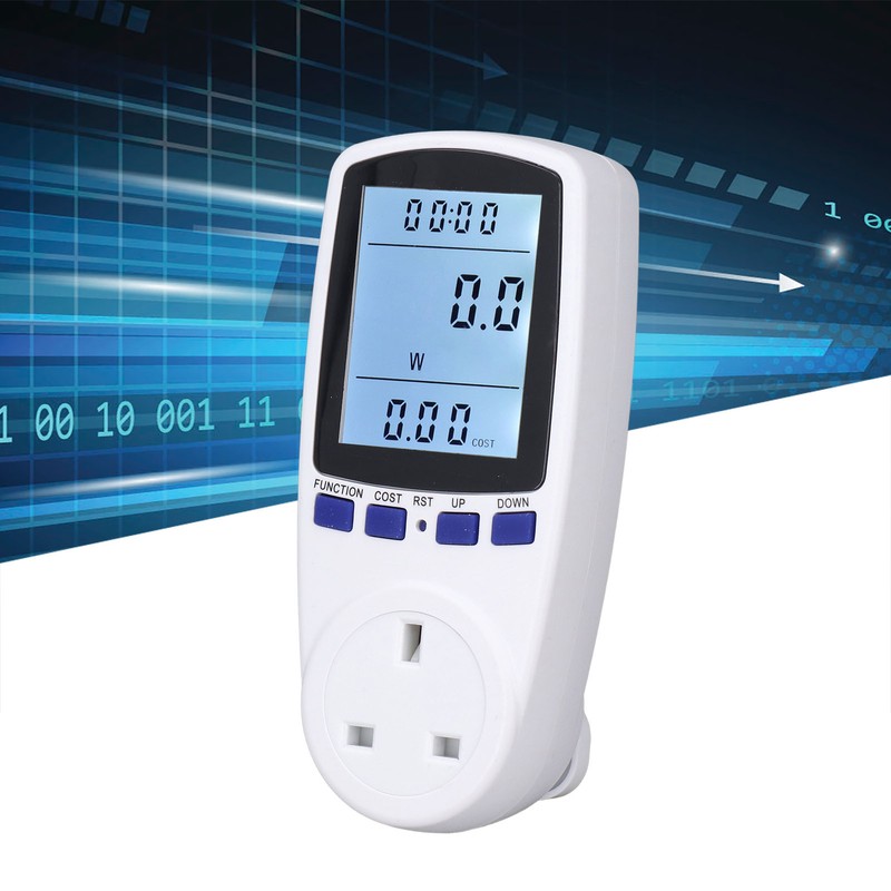 Power Meter Socket Large Screen Backlit Display Overload Protection Data