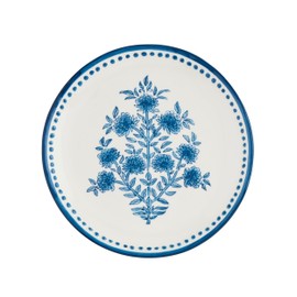 Mud Pie 8" Dia Print Salad Plate, Blue