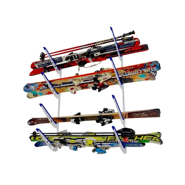 StoreYourBoard Horizontal Multi Ski Wall Rack, Home and Garage Skiing