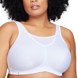 Glamorise Women's Bustier, Sports Bra, Perfect Support (Glamorise-sport-bustier Bh mit Perfektem Halt) - White (white) plain, size: 100C