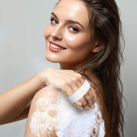 2 Pack Dry Brushing Body Brush, Natural and Soft Bristle Shower Brush for Body Cleaning, Exfoliating Bath Brush for Lymphatic Drainage Improve Circulation, Body Exfoliator Scrubber for Women Men