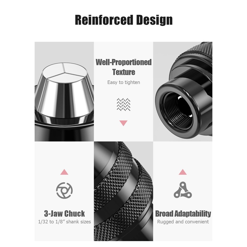 Multi Chuck Set Compatible with Dremel, Mellbree 0.8-3.2mm Drill Keyless
