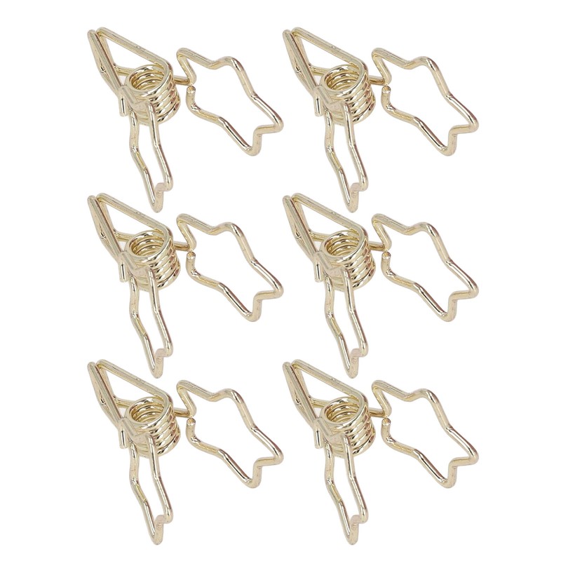 100Pcs Star Binder Clips Hollow Out Cartoon Style Strong Clamping