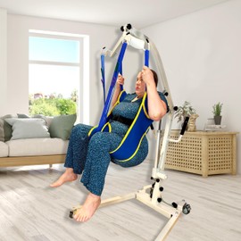 Padded Lift Sling for Toileting with Color-Coded Lifting Straps, Transfer Sling for Elderly Individuals, Post-Surgery Patients and People with Disabilities, Toilet Assist Devices (Medium)