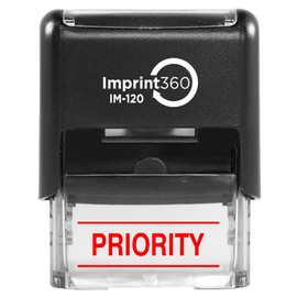 Imprint 360 Priority with Upper and Lower Bars, Heavy Duty Commercial Self-Inking Rubber Stamp