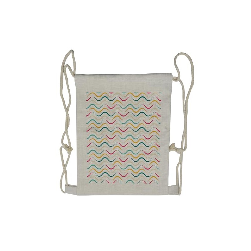 Lunarable Abstract Drawstring Backpack, Minimalist Curved Lines, Sackpack Bag