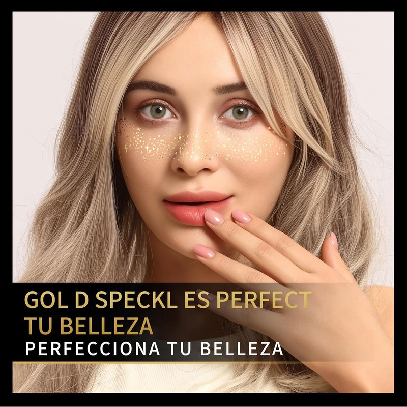 Cara Purpurina Pecas Tatuaje Cara 10PCS, Tatuajes Temporales de Pecas