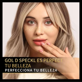 Cara Purpurina Pecas Tatuaje Cara 10PCS, Tatuajes Temporales de Pecas con Purpurina Dorada