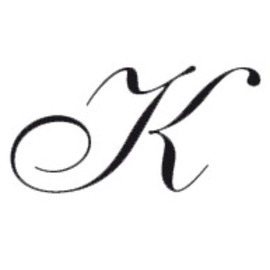 Herbin Brass Seal for Wax - Script Old Style Alphabet w/Wood Handle - Initial Letter"K"