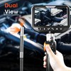 BESTISAN Dual Lens Articulating Borescope, 5" Endoscope Camera with Light,