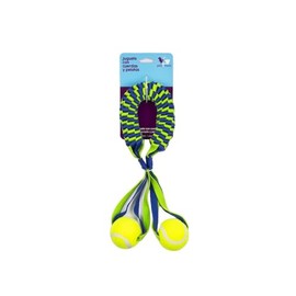 PETS&MORE Juguete para Perros con Cuerda y Pelota de Caucho | Resistente a Mordidas, Ideal para Juegos de Lanzar y Tirar | Limpia Dientes y Fortalece Mandíbula